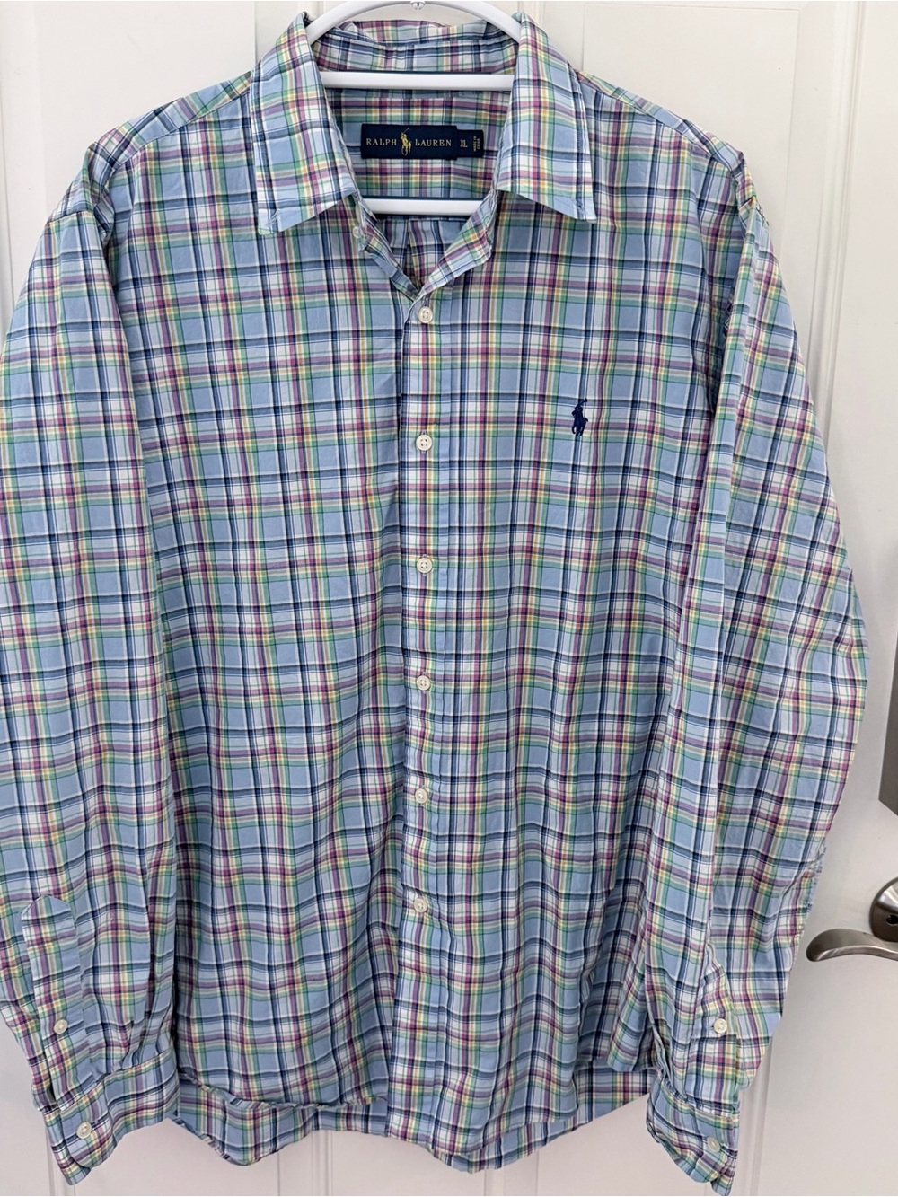 Ralph Lauren Plaid Button Down Shirt XL | Blue Multi-Color